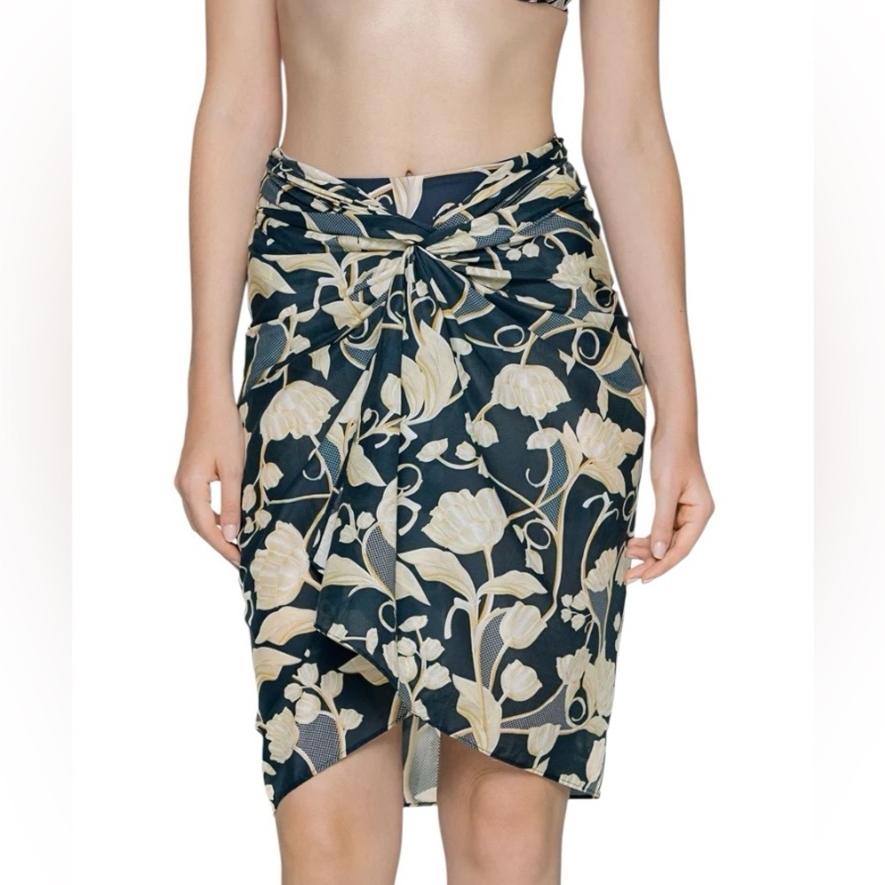 24 Hour Sale: $25 Agua Bendita Silk/Cotton Emelina Perla Pareo Swim Wrap Skirt